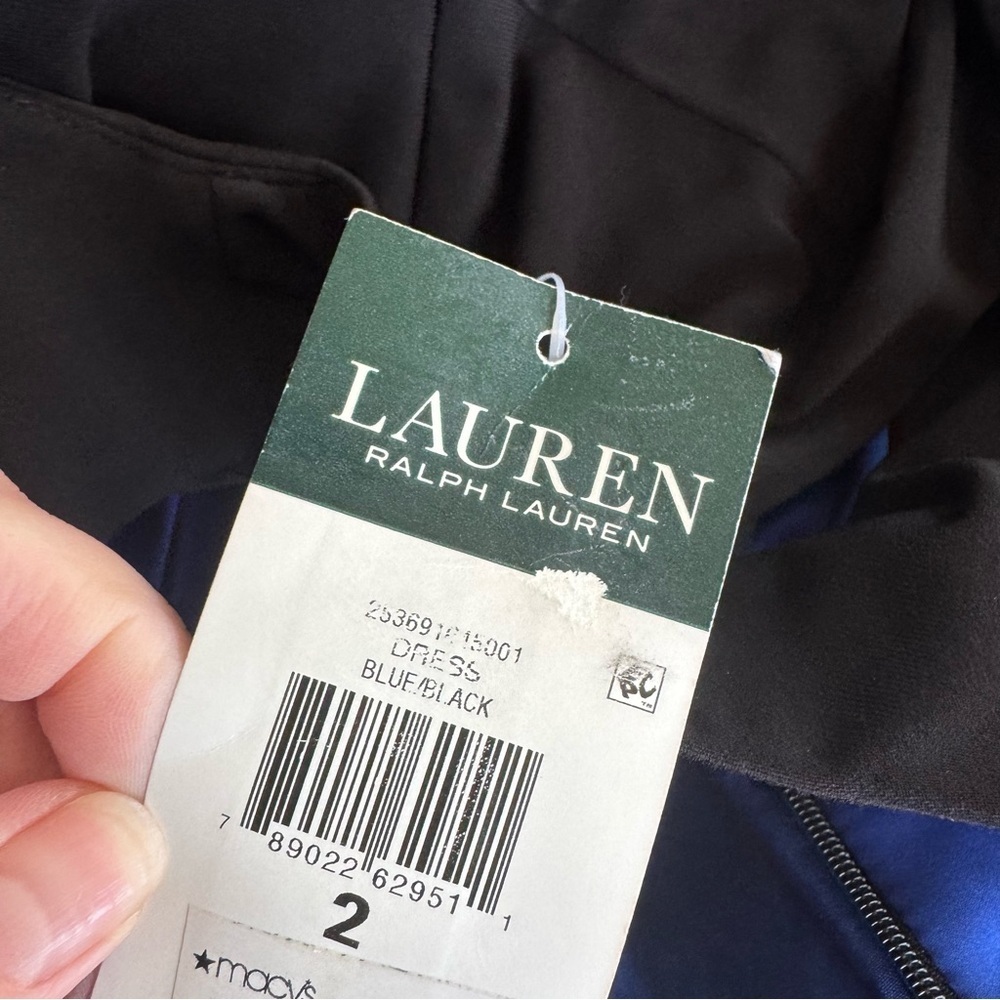 NWT! Lauren Ralph Lauren Green Label Elegant Black and Blue Evening Gown - Picture 7 of 10